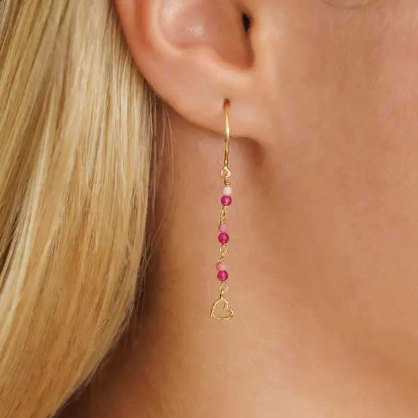 Leaf Jewelry Ohrhänger Rubin, 18 K Gelbgold vergoldet Weihnachtsangebot