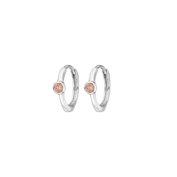 Leaf Jewelry Creole One Gem, Rosenquarz, 925 Sterlingsilber Osterangebot