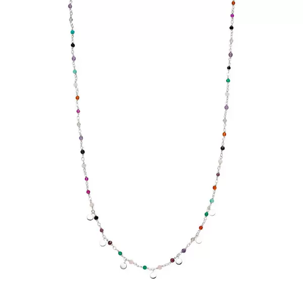 Leaf Jewelry Halskette Rainbow, 925 Sterlingsilber, Multi Gems Lagerräumung