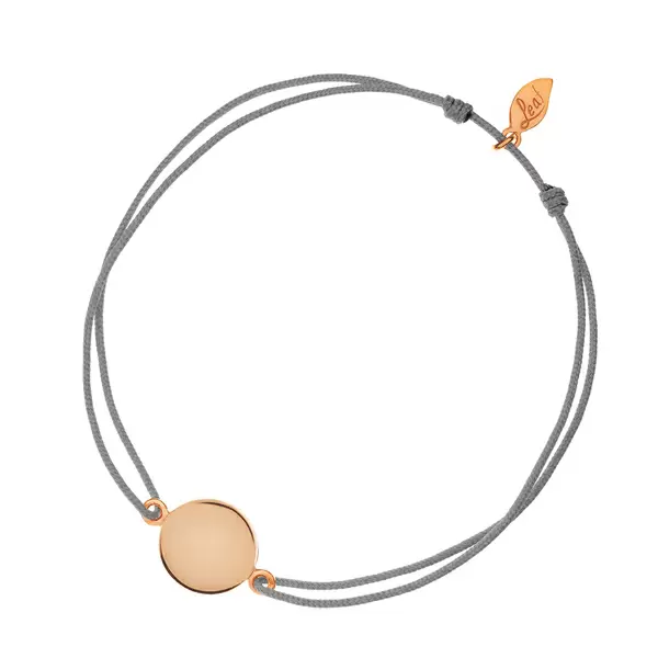 Leaf Jewelry Glücksbändchen Slices, Silber rosé vergoldet, Grau Heißer Verkauf