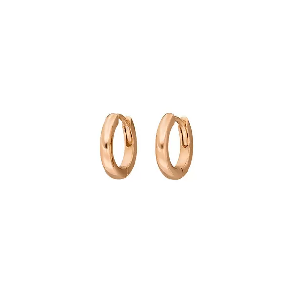 Leaf Jewelry Mini-Klappcreolen, 18 K Rosegold vergoldet Blitzangebot