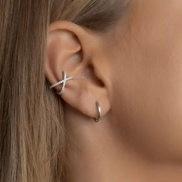 Leaf Jewelry Mini-Klappcreolen, 18 K Rosegold vergoldet Blitzangebot
