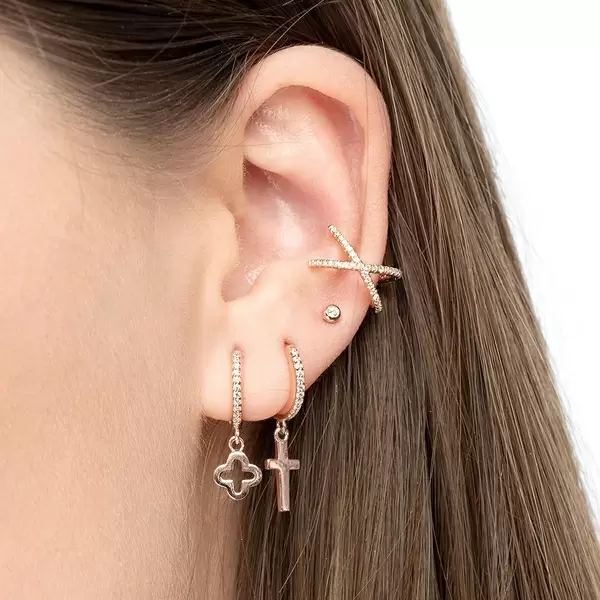 Leaf Jewelry Ear Mix, 5-er Set, 18 K Rosegold vergoldet Neuheiten