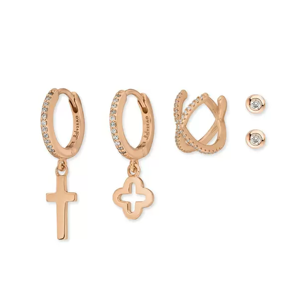 Leaf Jewelry Ear Mix, 5-er Set, 18 K Rosegold vergoldet Neuheiten