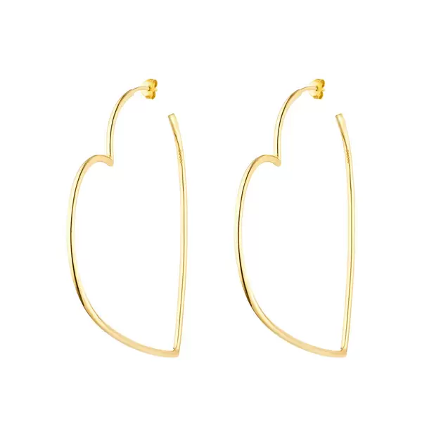 Leaf Jewelry Creole Herz, 60mm, 18K Gelbgold vergoldet Kauf eins, bekomm eins gratis