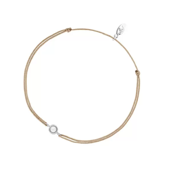 Leaf Jewelry Glücksarmband Pure mit Perle, 925 Sterlingsilber, Beige Neueste Stile