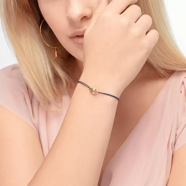 Leaf Jewelry Glücksbändchen Cowrie Shell, 18 K Rosegold vergoldet, Navy Zeitbegrenzte Promotion
