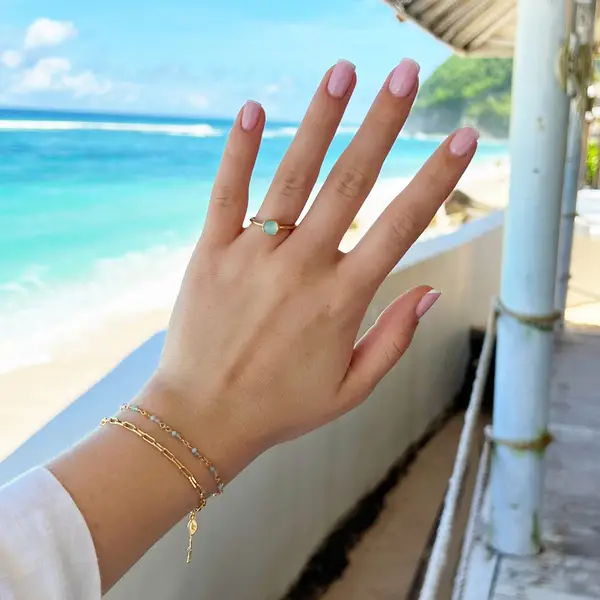 Leaf Jewelry Armkette Amazonit, 18 K Rosegold vergoldet Bis zu 50% Rabatt