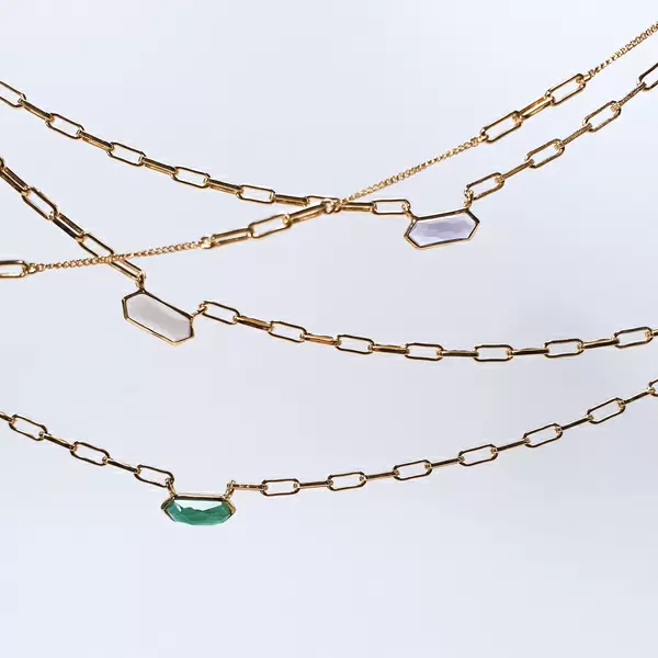 Leaf Jewelry Silber Halskette, CUBE, Grüner Achat, Rosegold Bis zu 60% Rabatt