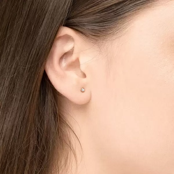 Leaf Jewelry Ohrstecker MINI Pure 18 K Gelbgold vergoldet, 18 K Rosegold vergoldet Nur für heute