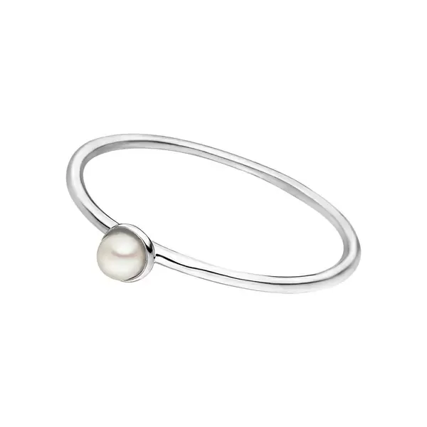 Leaf Jewelry Stacking Ring, Perle, 3mm, 925 Sterlingsilber zollfrei