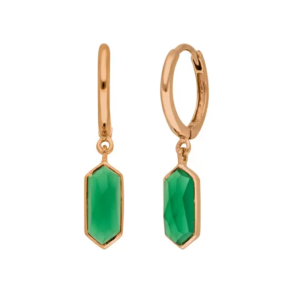 Leaf Jewelry Silber Creole, CUBE, Grüner Achat, Rosegold 2025