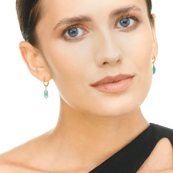 Leaf Jewelry Silber Creole, CUBE, Grüner Achat, Rosegold 2025