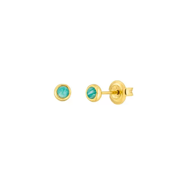 Leaf Jewelry Ohrstecker Pure Amazonit, 3mm, 18 K Gelbgold vergoldet Angebote