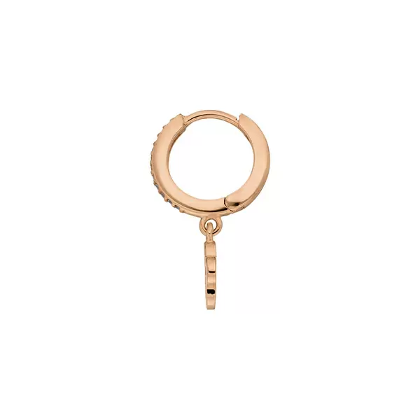 Leaf Jewelry Single Creole CLOVER/Zirkonia, 18 K Rosegold vergoldet Blitzverkäufe