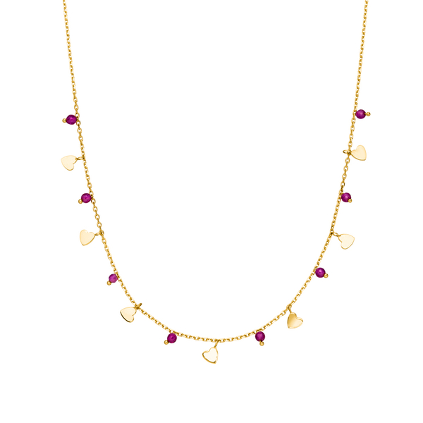 Leaf Jewelry Halskette Hearts Rubin, 18 K Gelbgold vergoldet Rabatt