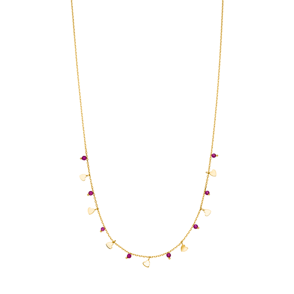 Leaf Jewelry Halskette Hearts Rubin, 18 K Gelbgold vergoldet Rabatt