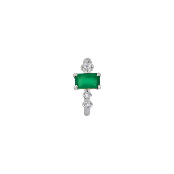 Leaf Jewelry Silber Earcuff Gorgeous Gems, Grüner Achat Begrenztes Angebot