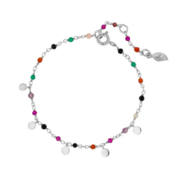 Leaf Jewelry Armkette Rainbow, 925 Sterlingsilber, Multi Gems Vatertagsangebot