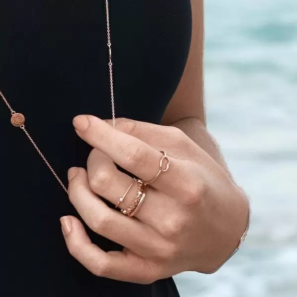 Leaf Jewelry Stacking Ring Basic, 18 K Gelbgold vergoldet, Größe 50 Valentinstagsangebot