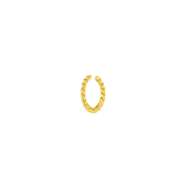 Leaf Jewelry Earcuff Rope, 10 mm, 18 K Gelbgold vergoldet Jubiläumsangebot