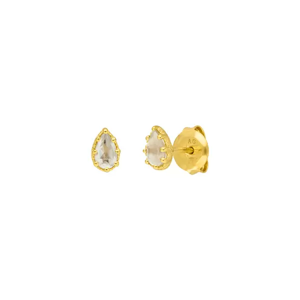 Leaf Jewelry Ohrstecker Drop, Prehnit, 18 K Gelbgold vergoldet Top Angebot