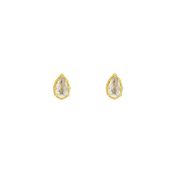 Leaf Jewelry Ohrstecker Drop, Prehnit, 18 K Gelbgold vergoldet Top Angebot
