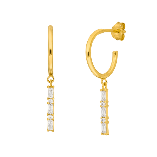Leaf Jewelry Creole ICE CUBE, 18 K Gelbgold vergoldet Neueste Mode