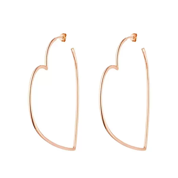 Leaf Jewelry Creole Herz, 60mm, 18K Rosegold vergoldet Online Outlet