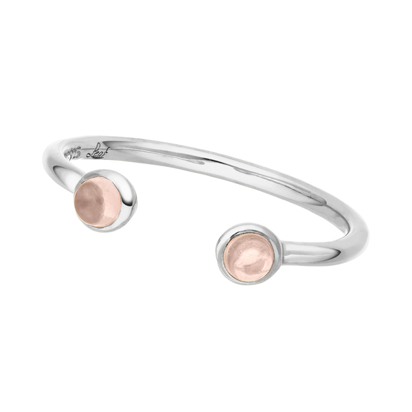 Leaf Jewelry Silber Open Ring, Rosenquarz Blitzangebot