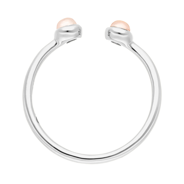 Leaf Jewelry Silber Open Ring, Rosenquarz Blitzangebot