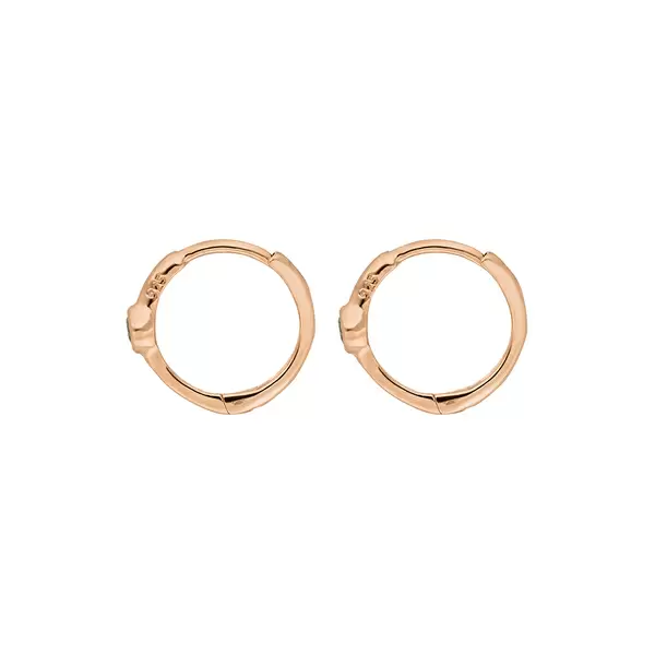 Leaf Jewelry Creole One Gem, Blauer Topas, 18 K Rosegold vergoldet Riesige Ersparnisse