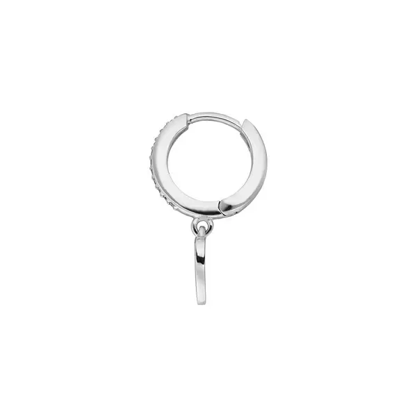 Leaf Jewelry Single Creole HEART/Zirkonia, 925 Sterlingsilber Tiefpreis