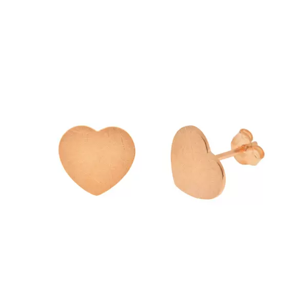 Leaf Jewelry Ohrstecker Heart-Disc, matt, 18 Rosegold vergoldet Super Sparpreis