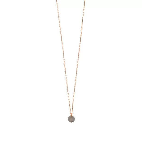 Leaf Jewelry Halskette Rain Drop, Labradorit, 18 K Roségold vergoldet Begrenzte Freigabe
