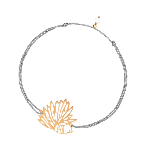 Leaf Jewelry Glücksbändchen Ethno, 18 K Rosegold, Grau Riesige Rabatte