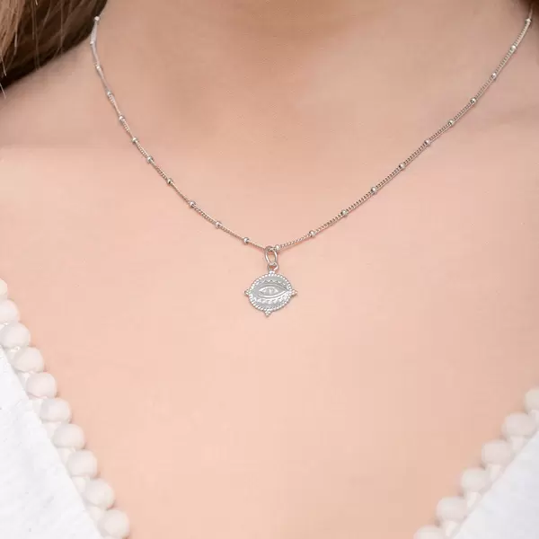 Leaf Jewelry Halskette Evil Eye, 45cm, 925 Sterlingsilber Kostenloser Versand international