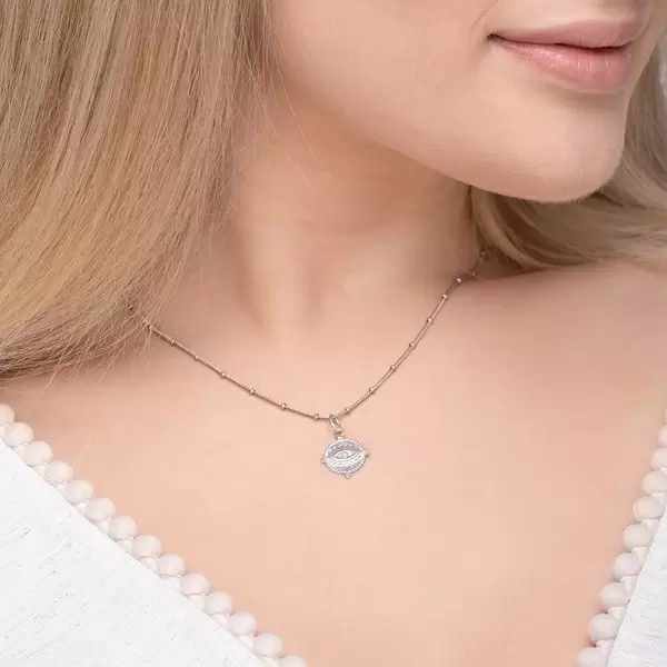 Leaf Jewelry Halskette Evil Eye, 45cm, 925 Sterlingsilber Kostenloser Versand international
