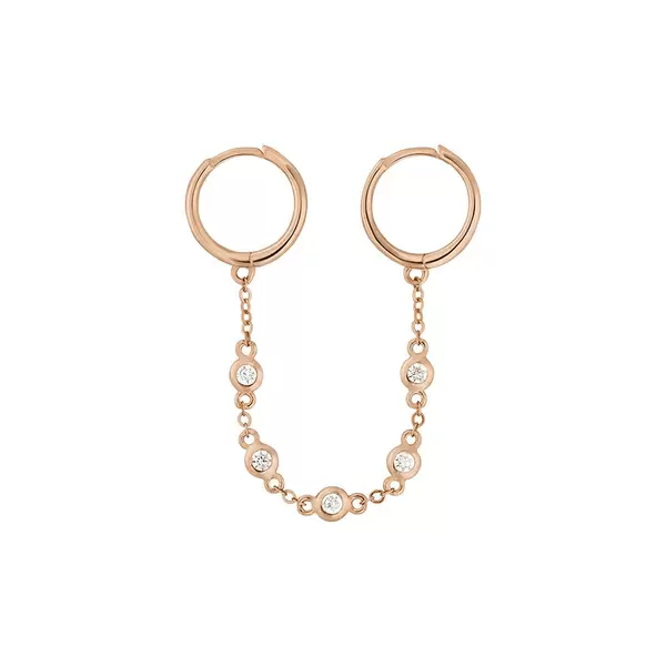 Leaf Jewelry Ear Candy - Double Hoop, Zirkonia, 18 K Rosegold vergoldet Online