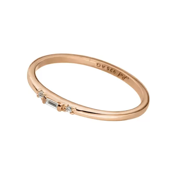 Leaf Jewelry Ring SPARKLE, small, 18 K Rosegold vergoldet, Gr.50 im Angebot