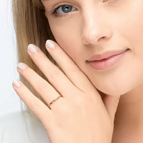 Leaf Jewelry Ring SPARKLE, small, 18 K Rosegold vergoldet, Gr.50 im Angebot