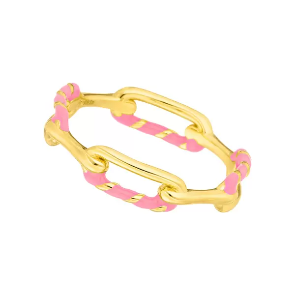 Leaf Jewelry Ring Neon Twist, 18 K Gelbgold vergoldet, pink, Gr.54 Fabrik Onlineshop
