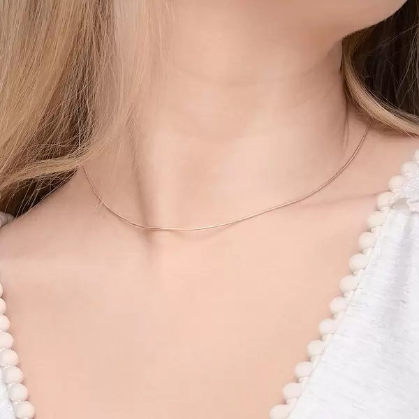 Leaf Jewelry Choker Snake, 43 cm, 18 K Rosegold vergoldet Rabatt