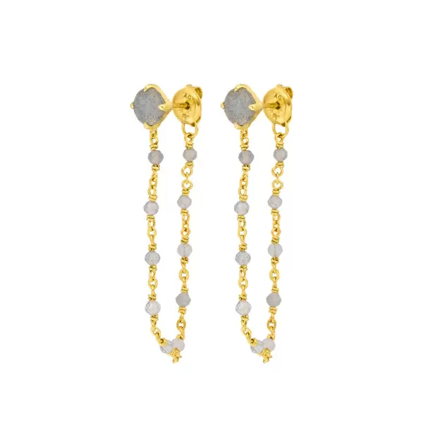 Leaf Jewelry Ohrhänger Flying Gem, Labradorit, 18 K Gelbgold vergoldet Exklusivangebot