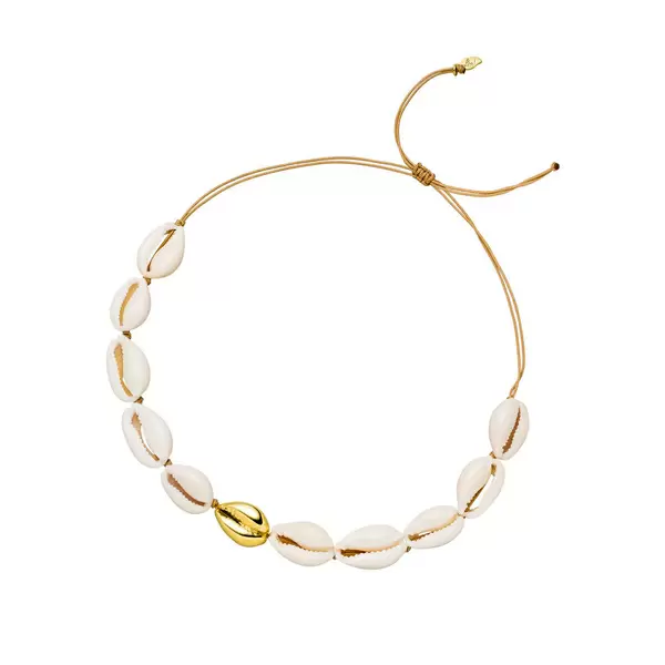 Leaf Jewelry Fußbändchen Cowrie Shell, 18 K Gelbgold vergoldet Preisnachlass