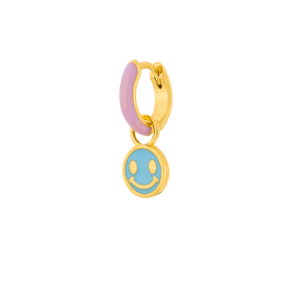 Leaf Jewelry Single Creole "Happy" EMOJI, 18 K Gelbgold vergoldet Osterangebot