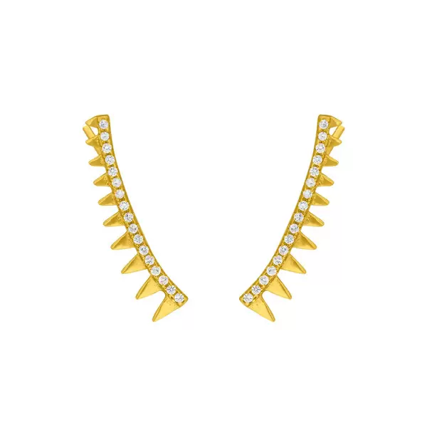 Leaf Jewelry Earclimber Memory II, 18 K Gelbgold vergoldet Lagerräumung