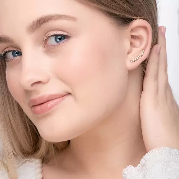 Leaf Jewelry Earclimber Memory II, 18 K Gelbgold vergoldet Lagerräumung