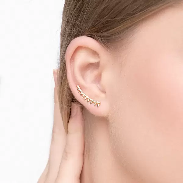 Leaf Jewelry Earclimber Memory II, 18 K Gelbgold vergoldet Lagerräumung