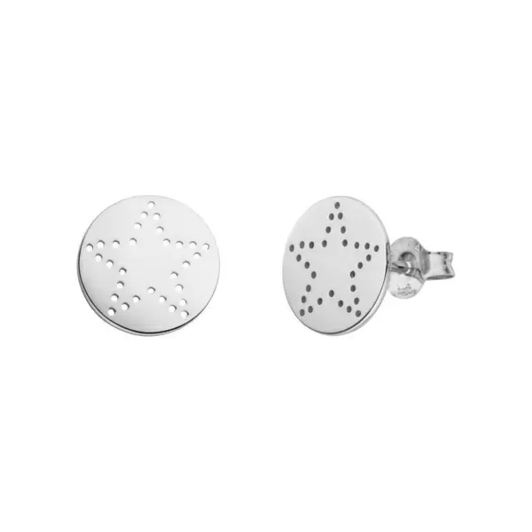 Leaf Jewelry Ohrstecker Mini-Disc STAR, 925 Sterlingsilber Zeitlich begrenztes Angebot